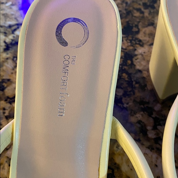 Journee Collection Women's Yellow Heeled Sandals - Picture 5 of 5